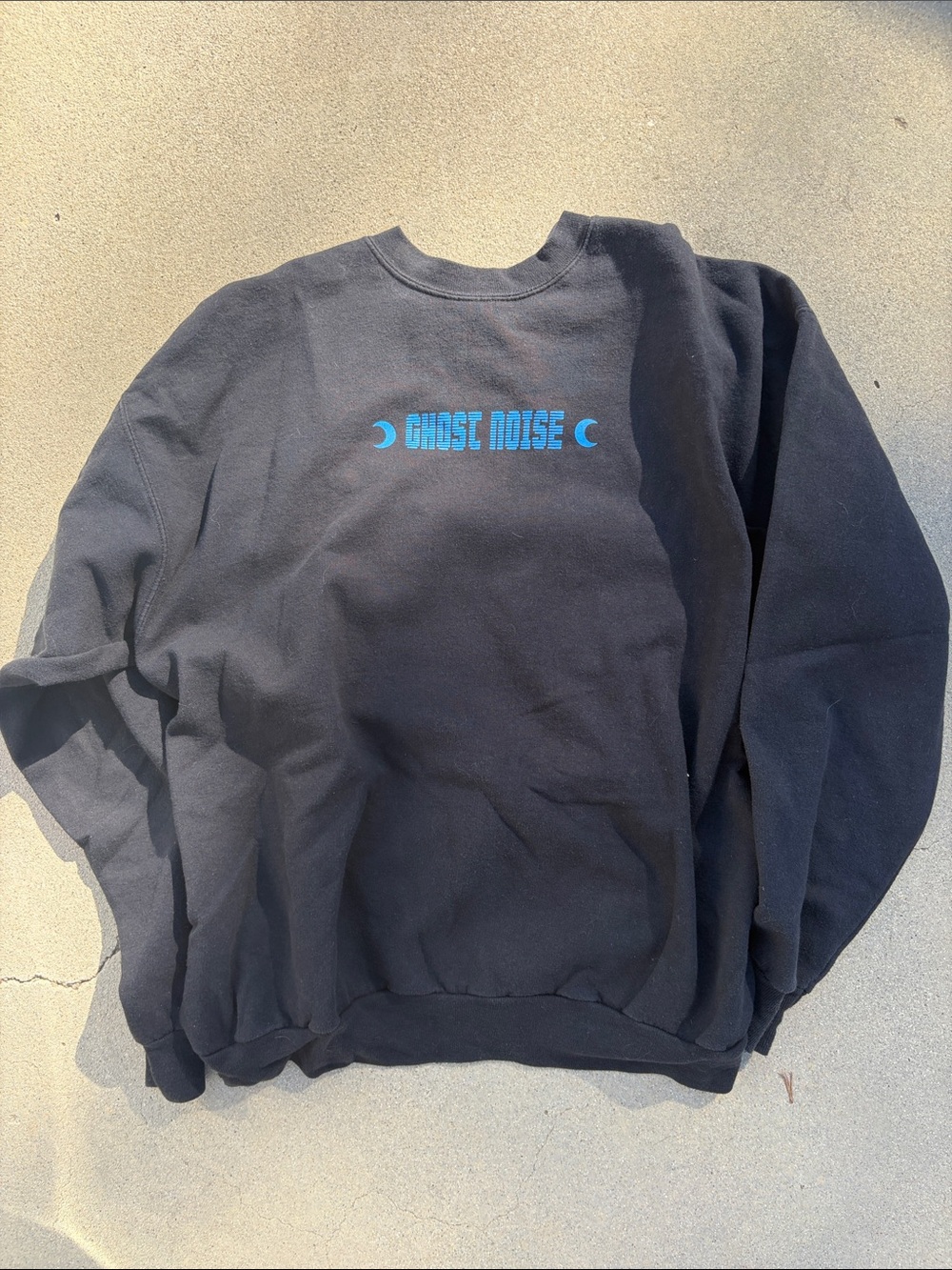 Hanes Ghost Noise Black Graphic Crewneck Sweatshirt
